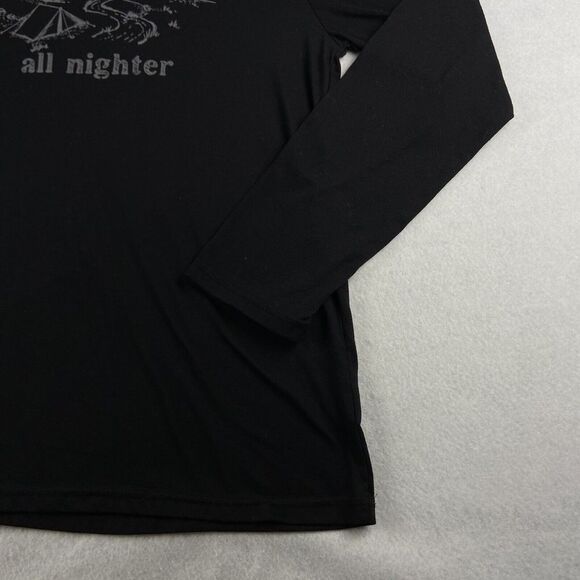 Cuddl Duds Shirt Womens Small Black All Nighter Camping Graphic Crew Neck Top - Picture 6 of 13
